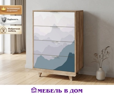 Комод Мебель в Дом Мегаполис, 70x40.4x105.2 см, мультиколор, светло-коричневый