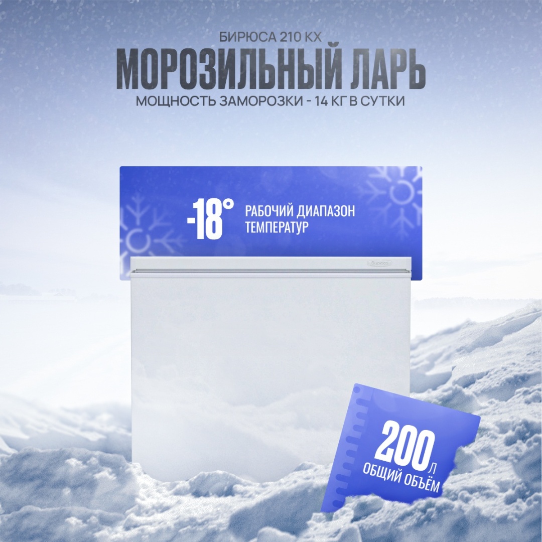 Морозильник Бирюса 210KX 200 л белый
