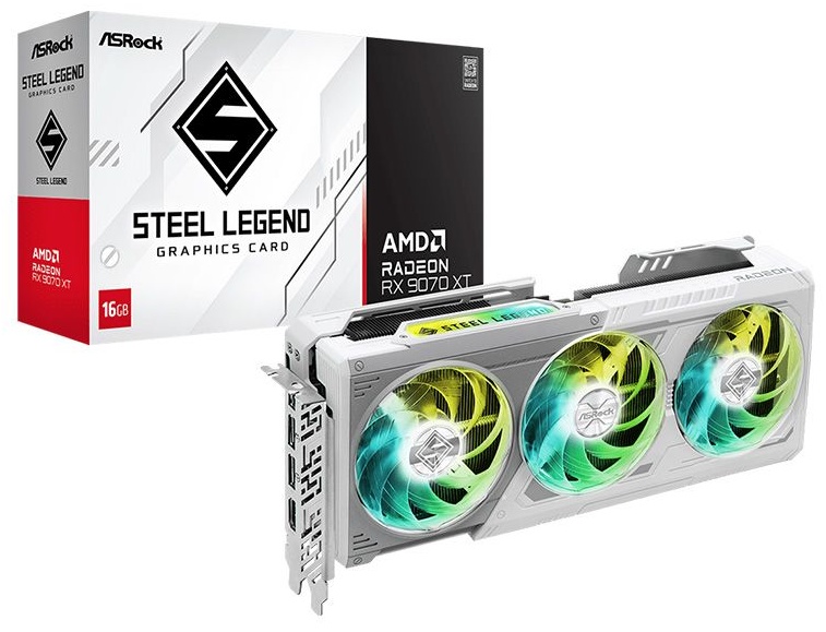 Видеокарта ASRock Radeon RX 9070 XT Steel Legend 16 ГБ 16 Гб
