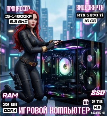 REALTECH i5-14600KF / RTX 5070 Ti 16 Гб / 32 Гб / SSD 2000 Гб / Win 11