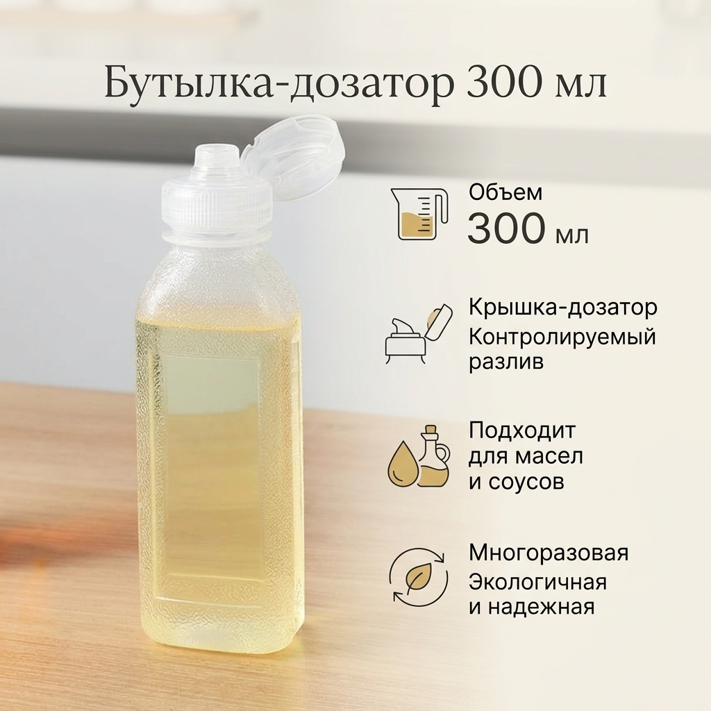 Бутылка 300 мл, пластик