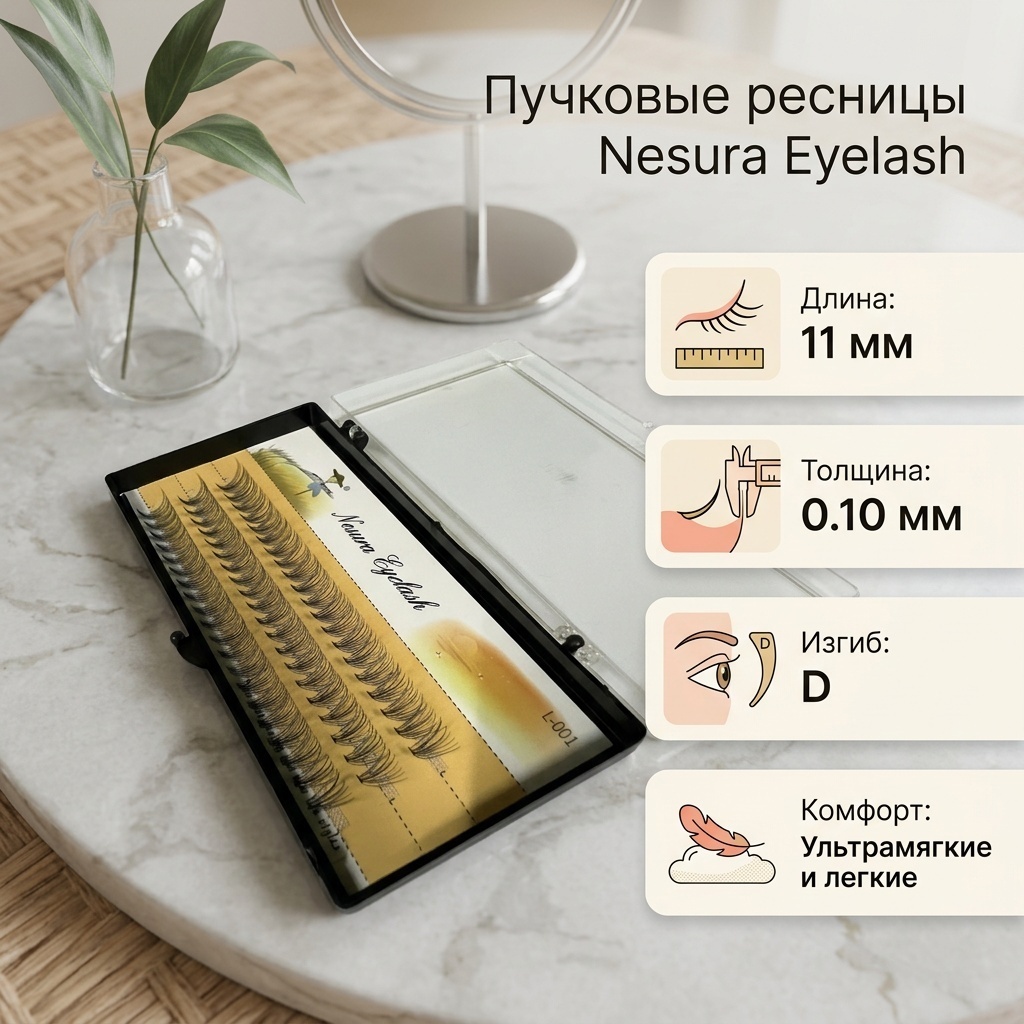 NESURA пучковые D 0.10 мм черный 11 мм