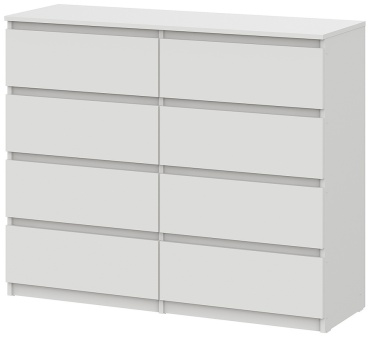 Комод GreenMebel Люмо 8Я, 120.40x40x99 см, белый
