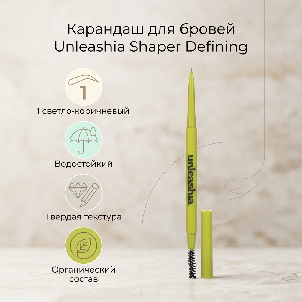 Unleashia карандаш Shaper Defining Eyebrow Pencil 1 светло-коричневый