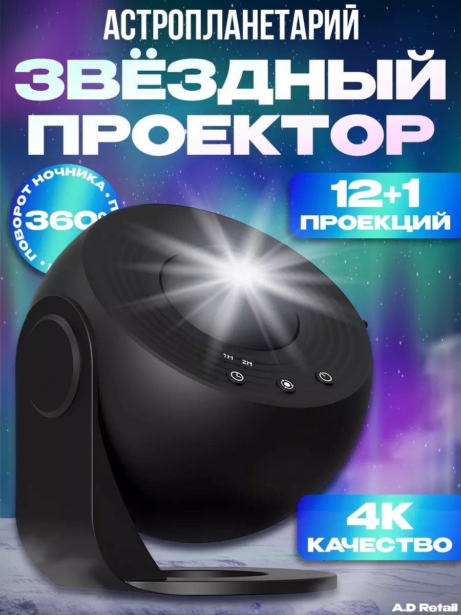 Ночник детский настольный Звездный проектор астропланетарий детский, красный, разноцветный