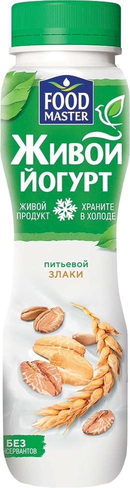 Йогурт Foodmaster Живой натуральный, злаки 1% 280 г