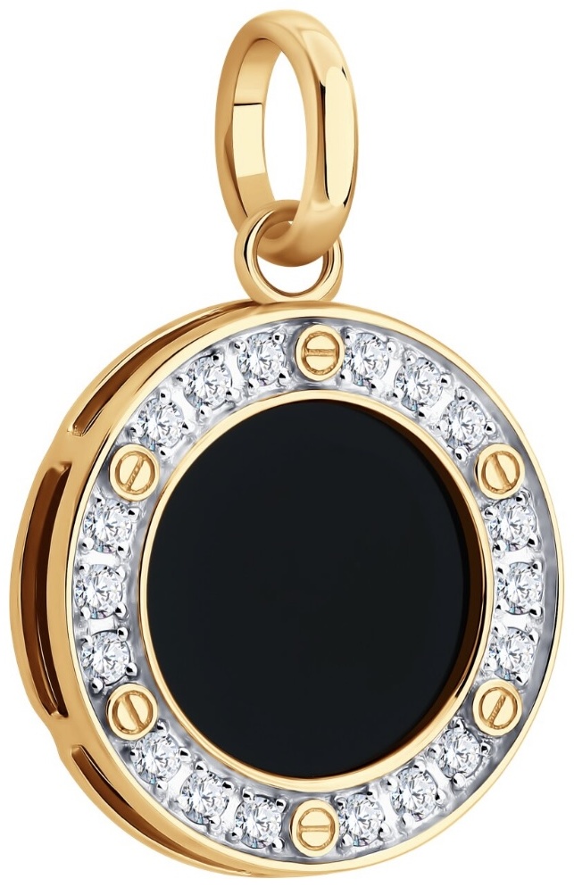 Подвеска Diamant 51-330-02989-1 вес 3.2 г золото, агат, фианит