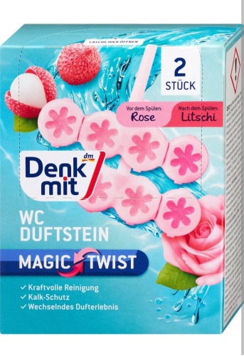 Таблетки Denk Mit Подвесной блок для унитаза Magic Twist Rose & Lychee, Denk mit