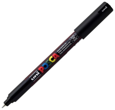 Маркер POSCA PC1MR Extra Fine, 1 шт, 0.7 мм, черный