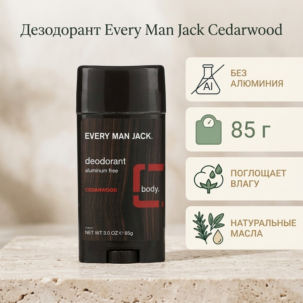 Every Man Jack Cedarwood дезодорант для мужчин 85 г
