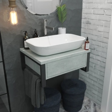 Тумба без раковины 1Marka Ц0000015938, 70x25x48 см, светло серый