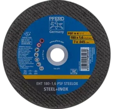 Диск отрезной по металлу 180x22.2х1.6 мм, Pferd EHT 180-1,6 PSF STEELOX
