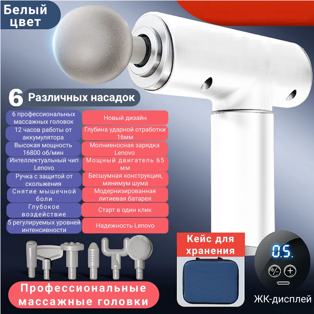 Массажер L-FAN002 ручной вибрационный, перкуссионный