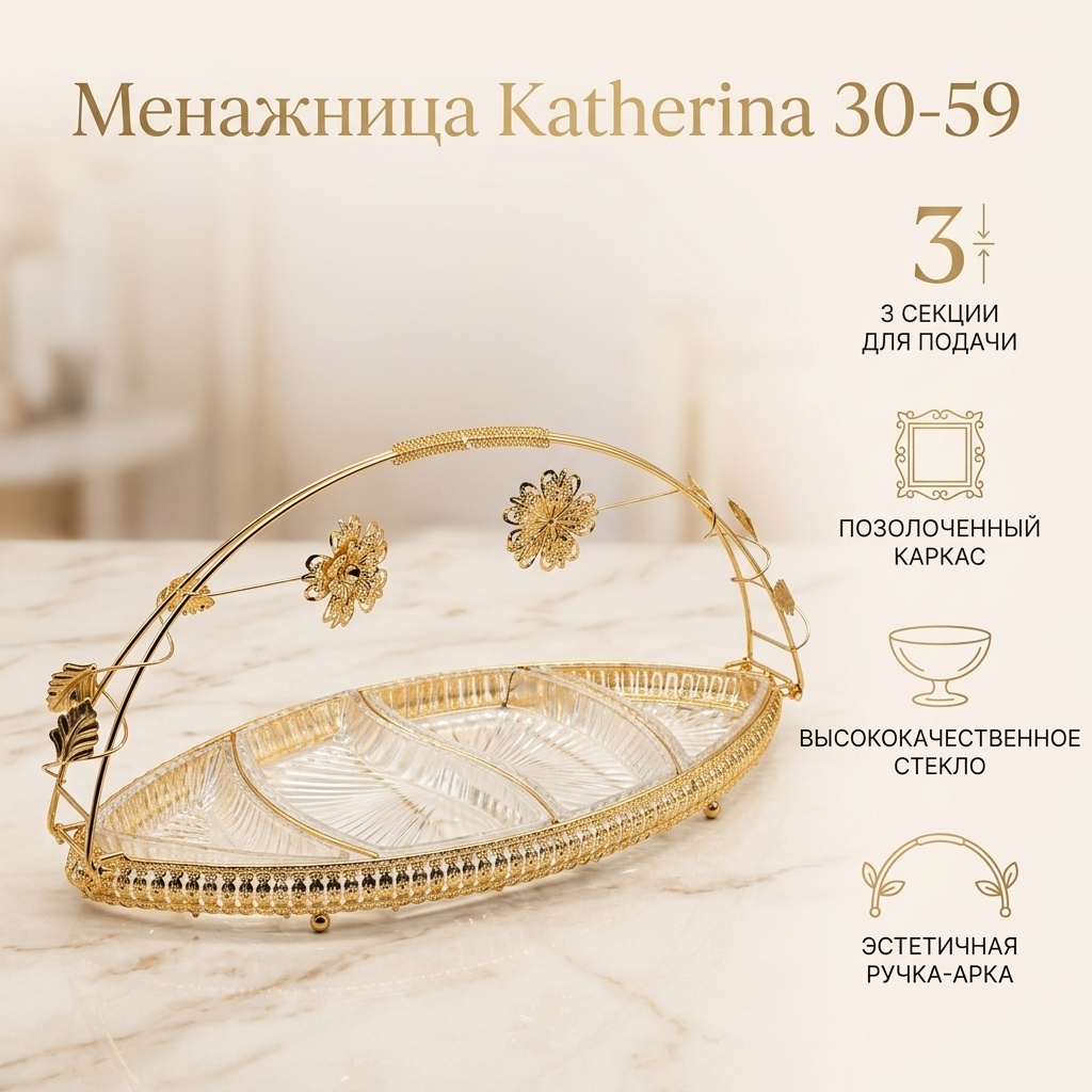 Katherina менажница 30-59 1 шт, стекло