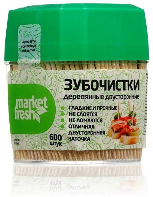 Market Fresh диспенсер Зубочистки 600 шт