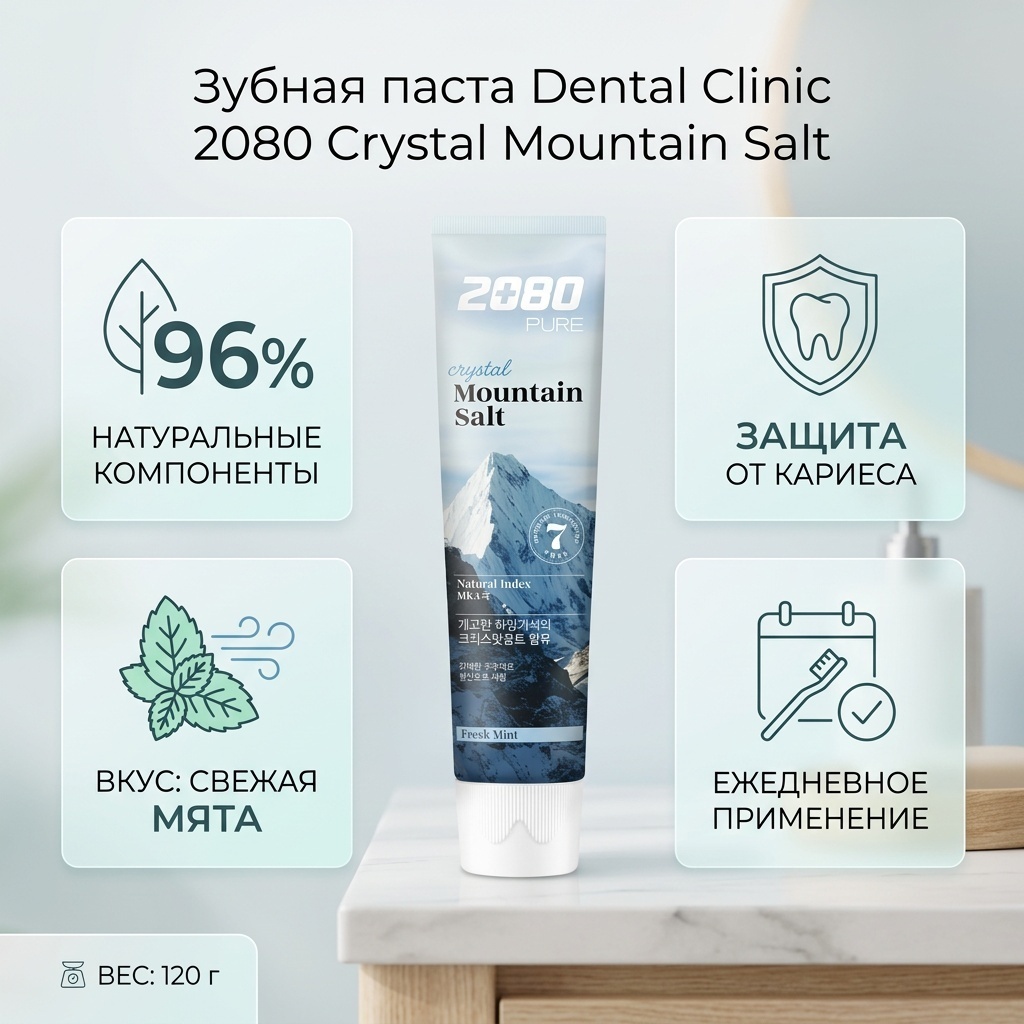 Dental Clinic 2080 зубная паста Crystal Mountain Salt 120 г