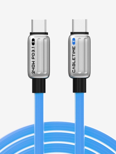 Кабель CABLETIME USB TypeC (M), 2 м, CU05L голубой