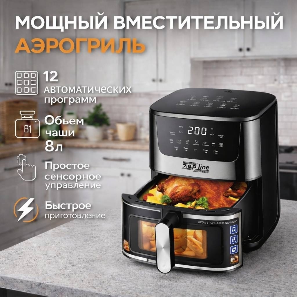 Аэрогриль Zepline Zp-092 черный