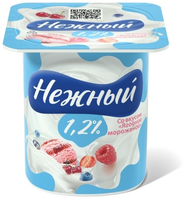 Продукт йогуртный Нежный со вкусом ягодное мороженое 1,2% 100 г