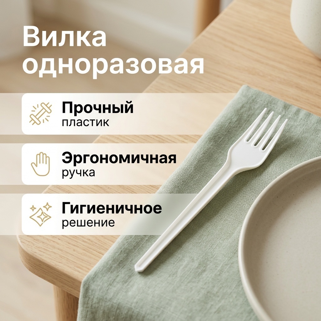 Вилка 30348404_Набор одноразовых вилок белый 20 шт