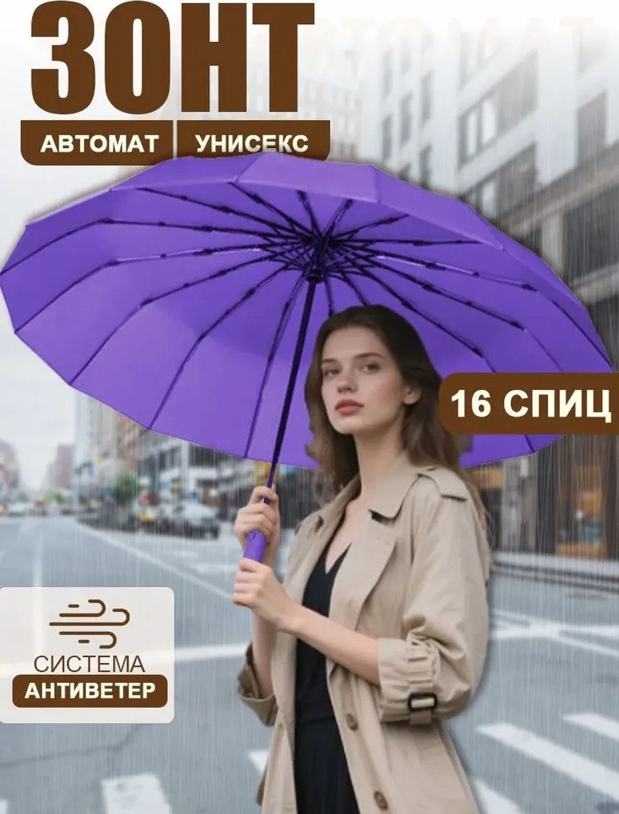 Зонт-трость механика мультиколор