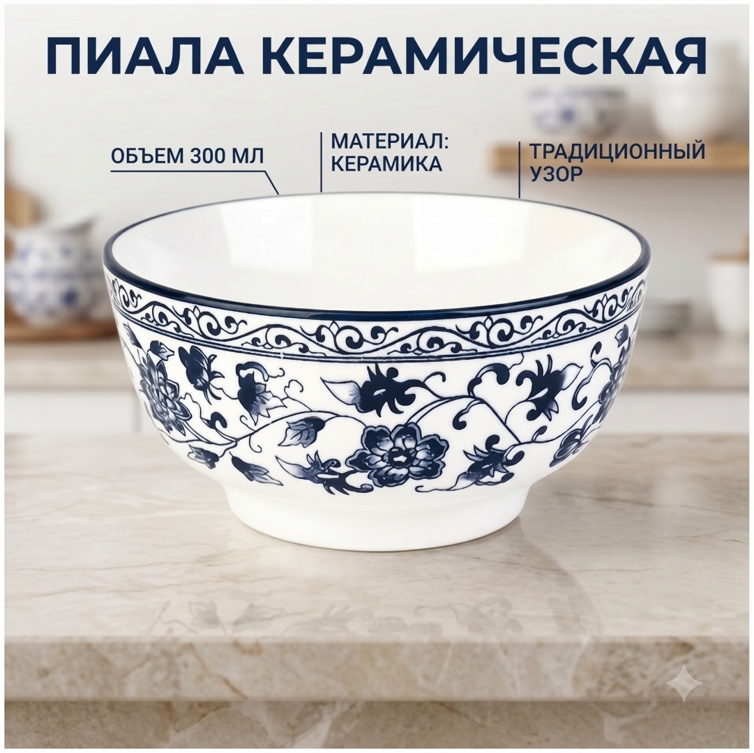 Пиала 1 шт, 300 мл, керамика