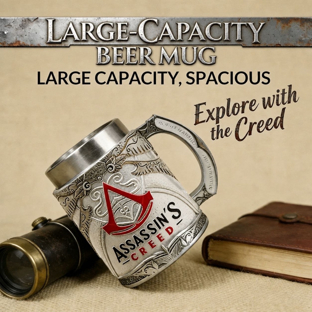 Кружка Assassin's Creed, 500 мл, нержавеющая сталь, ABS-пластик, 1 шт.