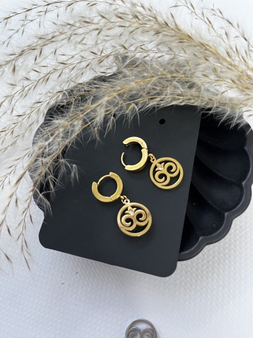 Серьги Stainless Steel титан, без вставок
