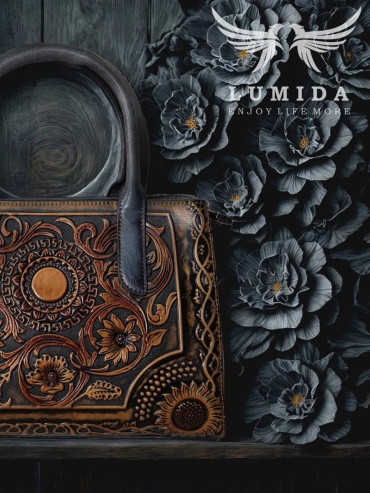 Мини-сумка Lumida натуральная кожа серый