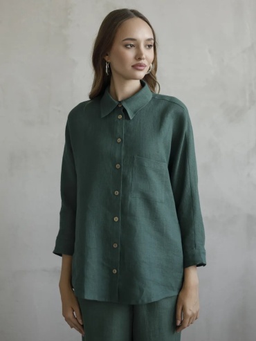 Рубашка Linen Bloom зеленый