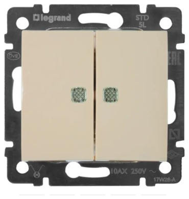 Выключатель клавишный Legrand Valena 774328, слоновая кость