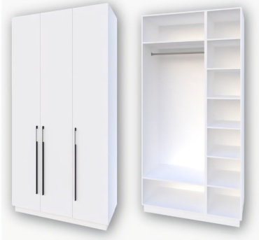 Распашной шкаф ALIF MEBEL Ideal, 120x220х50 см, белый