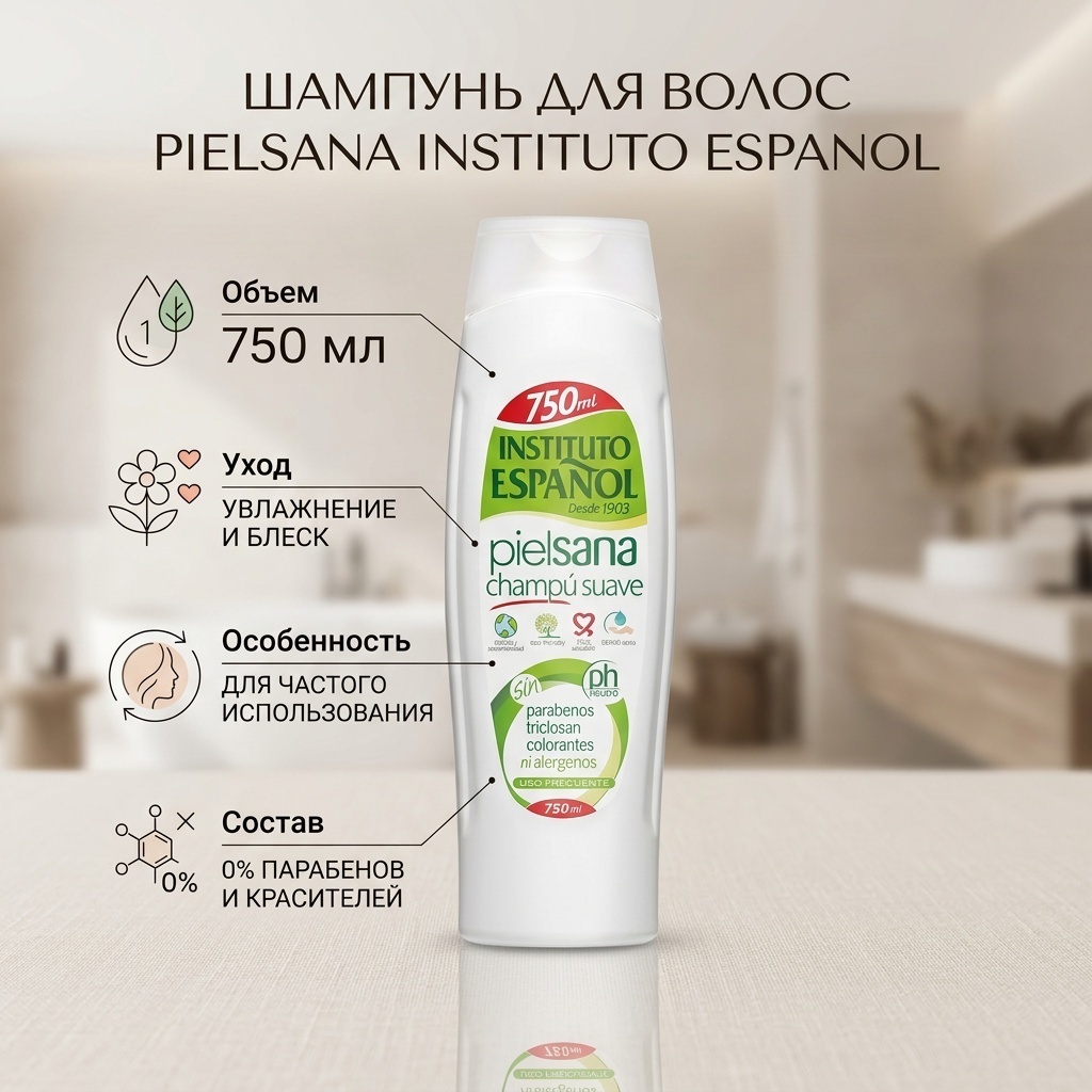 Instituto Espanol Pielsana Shampoo шампунь 750 мл