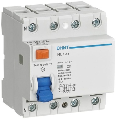 УЗО NL1-63 6kA 4P 25A 300mA тип AC (DB) (CHINT) 200229