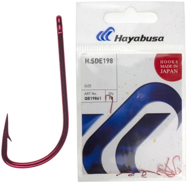 Крючок для рыбалки Hayabusa Крючок Hayabusa H.SDE 198R №8 (15шт) одинарный красный 15 шт