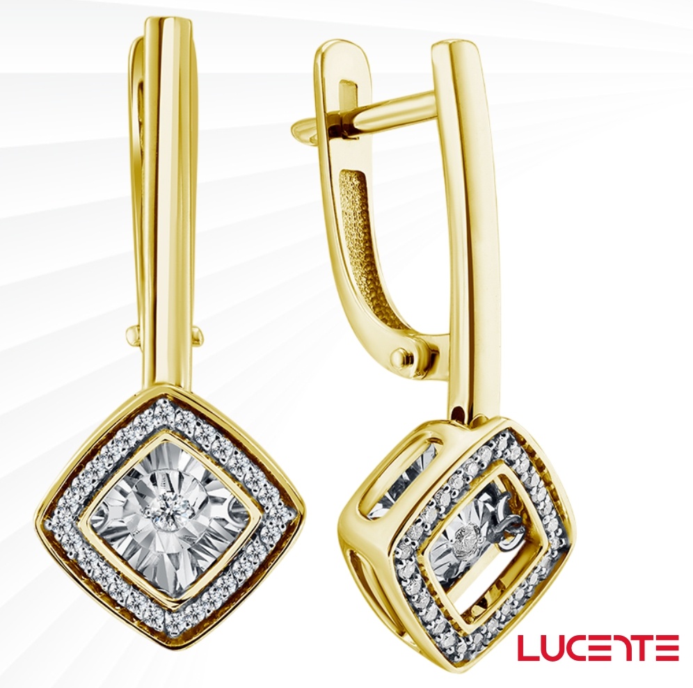 Серьги Lucente Бриллианты Якутии EAR-LU-585-738244 вес 4.91 г золото, бриллиант