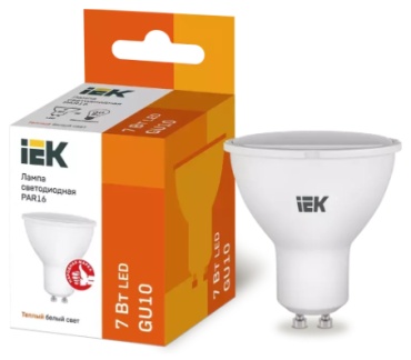IEK 7W GU10, светодиодная, теплый белый