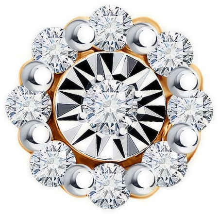 Подвеска Diamant 51-230-02939-1 вес 0.28 г золото, бриллиант