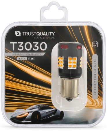 Светодиодная лампа LED W21W 7440 Amber TQ T3030 1-контактная