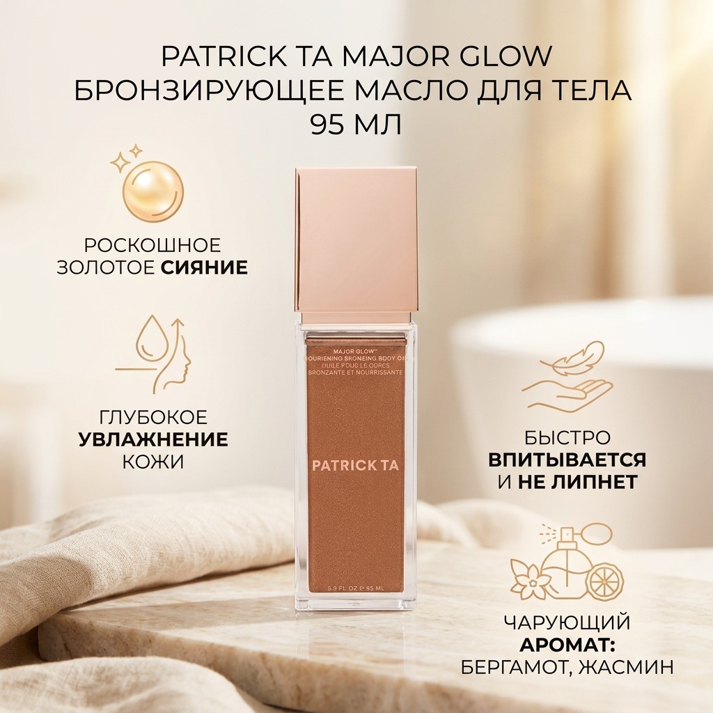 PATRICK TA Major Glow Nourishing Bronzing Body Oil масло для тела 95 мл