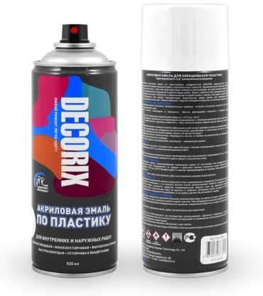 DECORIX эмаль по пластику тон белый, 520 мл