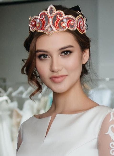 Диадема Айя красный, золотистый