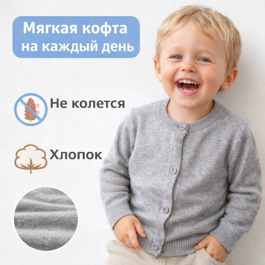 Кофта VARDARIO светло-серый