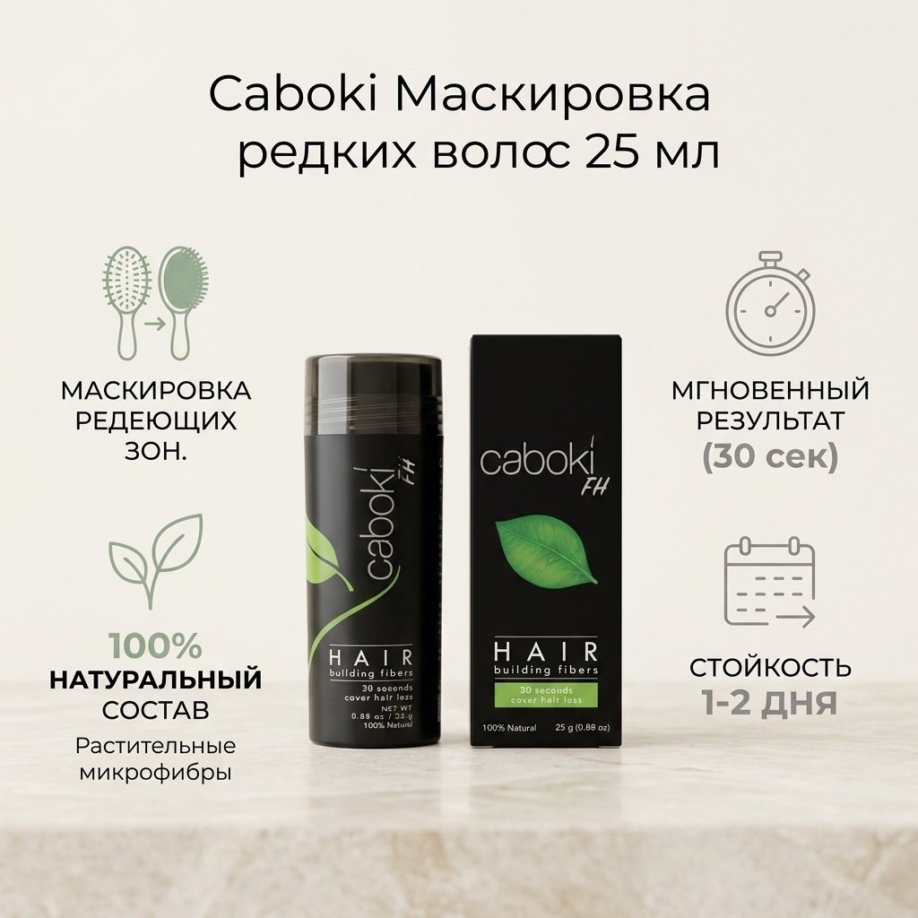 Caboki Маскировка редких волос Medium Brown Средне коричневый загуститель 25 мл