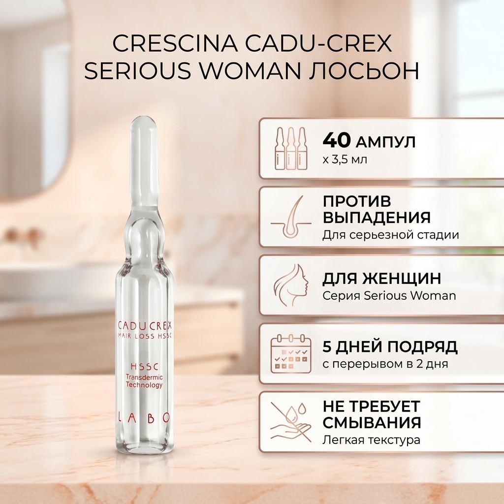 Crescina Cadu-crex Hair Loss Serious Woman лосьон в ампулах 40 шт по 3.5 мл