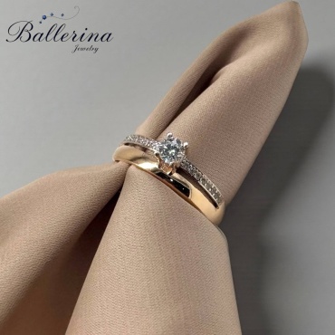 Ballerina Jewelry универсальный стиль BJ250 размер 19 вес 1.51 г золото, фианит