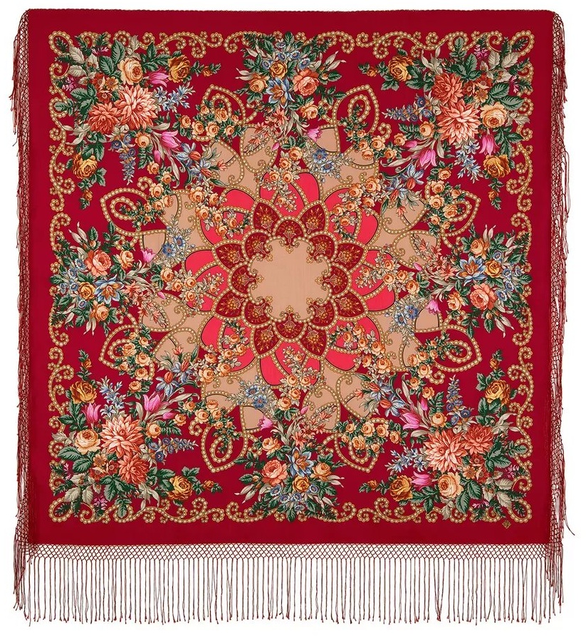 Платок Павловопосадский платок шерсть 148 x 148 см