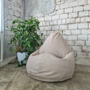 Кресло-мешок KresloComfort Груша XL, чехол букле, бежевый