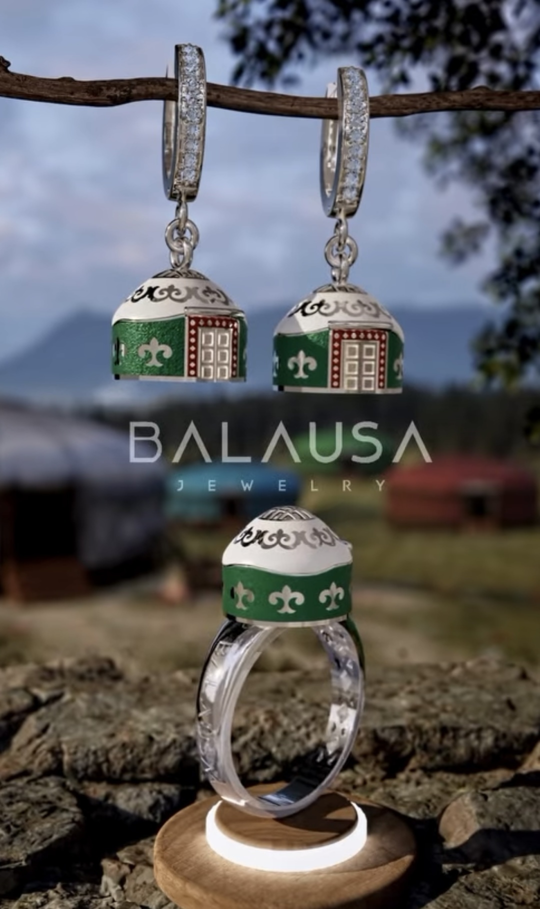 Balausa Jewelry PRT018(1-3-9)19р вес 9.5 г серебро, фианит, эмаль
