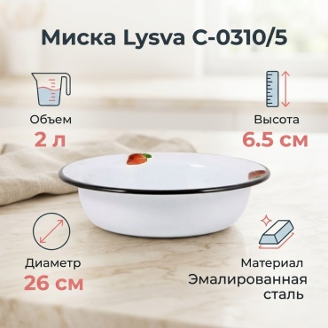 Миска Лысьва 26х26 см, сталь, 1 шт